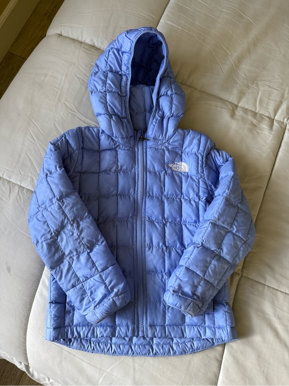 The North Face Periwinkle Quilted Hooded Puffer Jacket